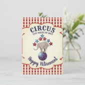 Vintage ZirkusElefanten Funny Retirement Karte (Stehend Vorderseite)