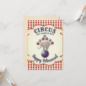 Vintage ZirkusElefanten Funny Retirement Karte (Vorderseite/Rückseite Beispiel)