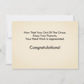 Vintage ZirkusElefanten Funny Retirement Karte (Rückseite)