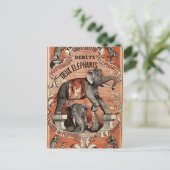 Vintage Zirkuselefantenshow auf Postkarte (Stehend Vorderseite)