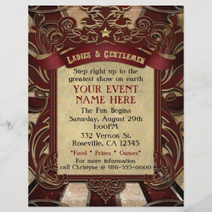 Vintage-Zirkusflyer für elegantes Ereignis im Karn Flyer