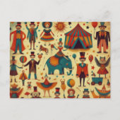 Vintage Zirkuskollektion Postkarte (Vorderseite)