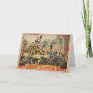 Vintage-Zirkusplakat mit Paradenwagen Karte