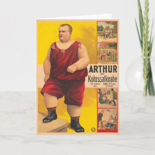Vintage-Zirkusposter von Arthur, dem kolossalen Ki Karte
