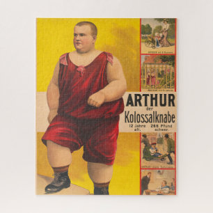 Vintage Zirkusposter von Arthur, dem kolossalen Ki Puzzle
