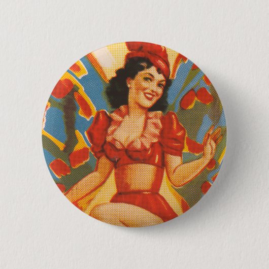 Vintage-Zirkusposter von Clyde Beatty Button (Vorderseite)