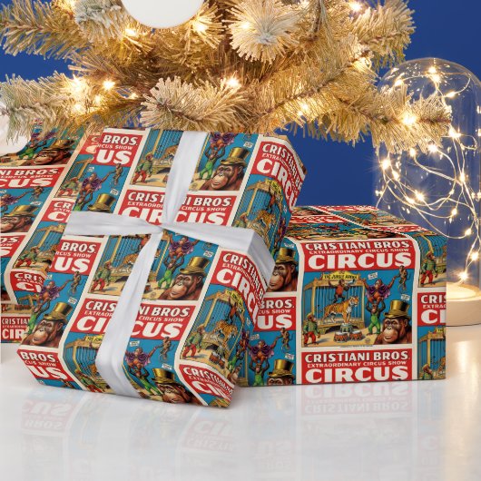 Vintage-Zirkusposter-Wrap-Papier Retro Geschenkpapier (Feiertage)