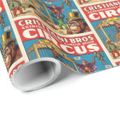 Vintage-Zirkusposter-Wrap-Papier Retro Geschenkpapier (Rolleneckpunkt)