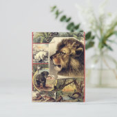 Vintage Zirkusshow mit Löwen und Wildtieren Postkarte (Stehend Vorderseite)