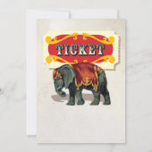 Vintage Zirkustiere Einladungen zur Geburtstagspar (Rückseite)