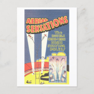 Vintage Zirkuswerbung: High-Pole-Gesetz Postkarte