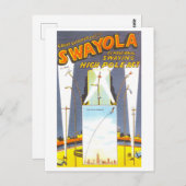 Vintage Zirkuswerbung: High-Pole-Gesetz Postkarte (Vorne/Hinten)