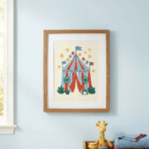 Vintage-Zirkuszelt-Kinderzimmer-Kunstprint
