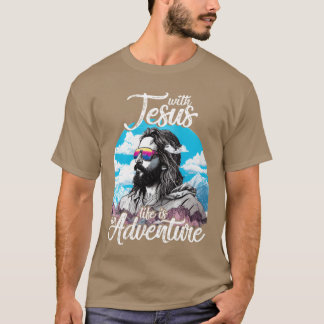Vintage-Zitat Mit Jesus Das Leben ist ein Abenteue T-Shirt