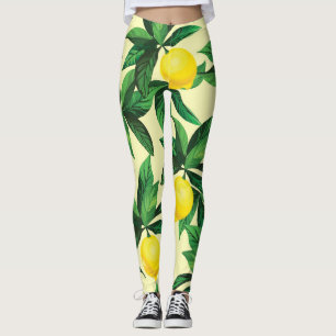 Vintage Zitrone, nahtlose, dekorative Muster Leggings