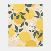 Vintage Zitrone: Nahtlose Fruchttextur. Fleecedecke (Vorderseite)