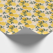Vintage Zitrone: Nahtlose Fruchttextur. Geschenkpapier (Ecke)