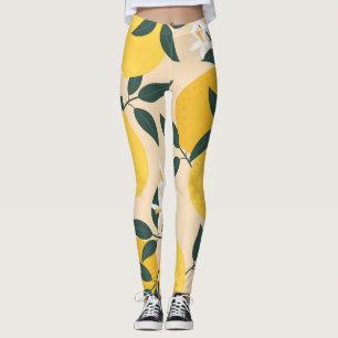 Vintage Zitrone: Nahtlose Fruchttextur. Leggings