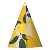 Vintage Zitrone: Nahtlose Fruchttextur. Partyhütchen (Rückseite)