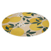 Vintage Zitrone: Nahtlose Fruchttextur. Schneidebrett (Ecke)