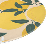 Vintage Zitrone: Nahtlose Fruchttextur. Schneidebrett (Ecke)