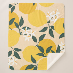 Vintage Zitrone: Nahtlose Fruchttextur. Sherpadecke
