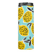 Vintage Zitrone: Von Hand Gezeichnet nahtloses Mus Thermosbecher (Rückseite)