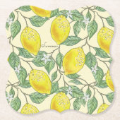 Vintage Zitronen Fresh Zesty Summer Citrus Muster Untersetzer (Vorderseite)