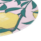 Vintage Zitronen: HandGezeichnet Wasserfarbmuster. Schneidebrett (Ecke)