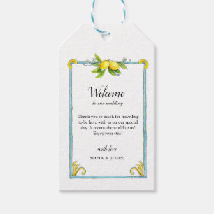 Vintage Zitronen Hochzeitsmarken Geschenkanhänger