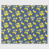 Vintage Zitronen und Grünmuster Geschenkpapier (Flach)