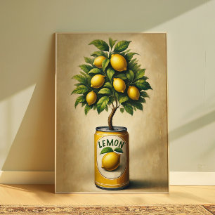 Vintage-Zitronenbaum-Farmhouse-Küchen-Wandkunst Poster
