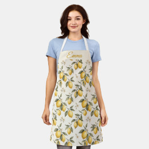 Vintage Zitronenblüten – Elegante botanische Zitru Schürze