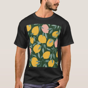 Vintage-Zitronenfrucht-Nahtloses Muster T-Shirt