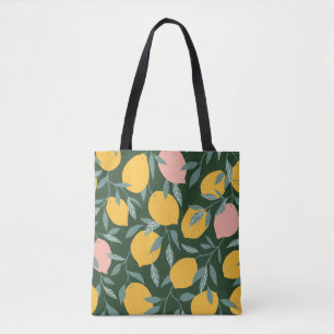 Vintage-Zitronenfrucht-Nahtloses Muster Tasche