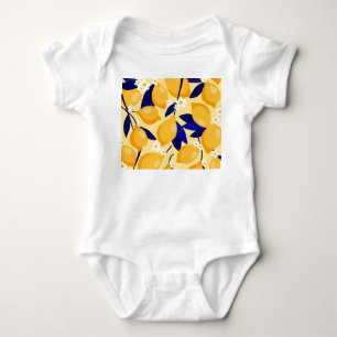 Vintage Zitronenfrüchte: Nahrungsmuster. Baby Strampler