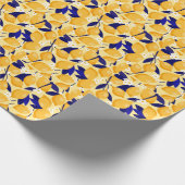 Vintage Zitronenfrüchte: Nahrungsmuster. Geschenkpapier (Ecke)