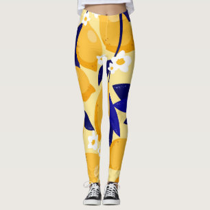 Vintage Zitronenfrüchte: Nahrungsmuster. Leggings