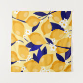 Vintage Zitronenfrüchte: Nahrungsmuster. Wandteppich (Vorderseite (Horizontal))