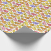 Vintage Zitronenfrüchte Sommertextur Geschenkpapier (Ecke)