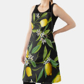 Vintage Zitronenfrüchte und Blume auf dunklem Hint Schürze (InSitu)