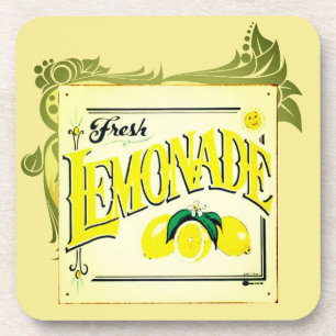 Vintage Zitronenlimonade Schild Zitrone Sommer Obs Getränkeuntersetzer