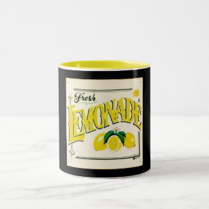 Vintage Zitronenlimonade Schild Zitrone Sommer Obs Zweifarbige Tasse