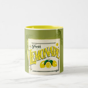 Vintage Zitronenlimonade Schild Zitrone Sommer Obs Zweifarbige Tasse