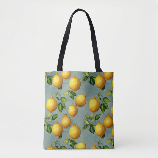 Vintage-Zitronenmuster-Tapetenkunst Tasche (Vorderseite)