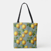Vintage-Zitronenmuster-Tapetenkunst Tasche (Rückseite)