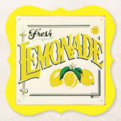 Vintage Zitronenschild Zitrone Sommerfruchtpapier  Untersetzer (Vorderseite)