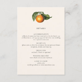 Vintage Zitrusfrüchte-Botanische Hochzeiten Begleitkarte