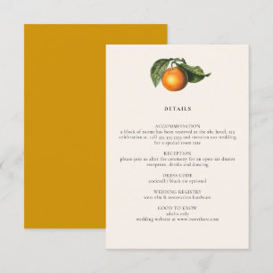 Vintage Zitrusfrüchte-Botanische Hochzeiten Begleitkarte