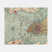 Vintage zivile Kriegs-Karte Charleston Sc (1865) Fleecedecke (Vorderseite (Horizontal))